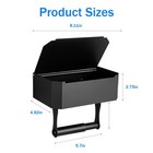 Black Toilet Paper Holder With Shelf And Wipes Dispenser For Bathroom Storage