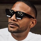 Fashion Square Sunglasses Men Women Retro Thick Frame Hiphop Punk Black Shade Us
