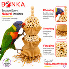 Bonka Bird Toys 1932n Natural Two Cake Sola Atta Chew Shred Parrot Cage Toy Pet