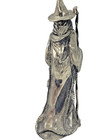 Vintage Pewter Wizard Figurine Holding A Staff With His Hand Out