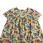 Vtg Only Necessities Patio House Dress Medium Yellow Floral Pockets Maxi Muumuu