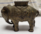 Antique vintage Cast Iron Elephant Bank - 4  Long X 3  Tall