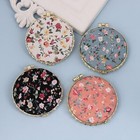 4pcs Flower Pattern Compact Mirror Portable Travel Makeup Mirror Vintage Flor   