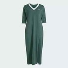 Adidas Originals Adicolor Plus Size 1x Green 3-stripes V-neck Maxi Dress Je6149