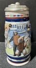 Beer Stein 1984 Great American Baseball 8 5  Hinged Mitt Lidded Baseball Stiched