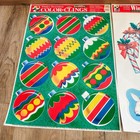 Vtg 90   s  2  Christmas Window Clings Decals Snowman Elves Deer Ornaments