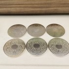 Vintage Silver Plated Coasters Set Of 6 Blue Velvet Backing New In Original Box