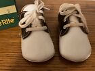 Vintage Stride Rite Brown white Lace-up Baby Shoes Size 2 W box receipt 
