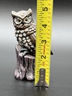 Vintage Owl Figurine Ceramic Statue Perched On Tree Stump 5    Woodland Decor