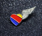Half Wing Pin Southwest Airlines Heart - Metal Wings Cabin Crew Flight Attendant