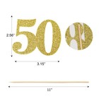 16 Pcs 50th Birthday Centerpiece Sticks Double Sided Gold Glitter 50th Annive   
