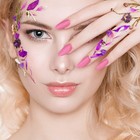 192 Pcs 16 Sheets Glitter Nail Wraps Polish Strips Adhesive Shine Solid Color   