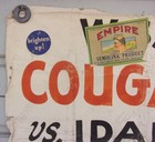 1929    Hand Made Banner Wsc Cougars Vs Idaho Vandals Football Game  signed