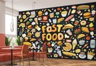 3d Restaurant Fast Food A7981 Wallpaper Wall Murals Self-adhesive Commercial Amy