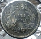 1871 Seated Liberty Half Dime Holed Cull 