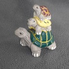 Handmade Clay Folk Art Turtle Stack  3 Turtles  Peru Marked Leps 2 75 Inch  Euc 