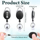 Yaomiao 100 Pack Retractable Badge Holder Reel With Clip black
