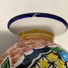 Vintage Mexico Hernandez Talavera Folk Art Pottery Handpainted Vase 5 1 2   