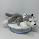 Fao Schwarz Husky Wolf Plush Animal Gray Siberian Dog Puppy Laying Lovey Toy 15 