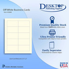 Heavyweight 80lb Off White cream Blank Business Cards - Laser   Inkjet  20 Sheet