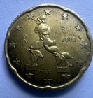 2002 Italy 20 Cent Euro Coin With Minting Errors