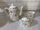 Minton Haddon Hall English Bone China Coffe Pot Creamer   Sugar Bowl - Mint