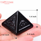 Qlrsuxn Black Obsidian Healing Crystal Pyramid natural Stone 