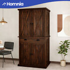 72  Kitchen Pantry Storage Cabinet 4 Doors Wood Cupboard W  Barn Doors   Drawer