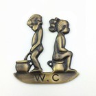 Solid Antique Brass Bronze Toilet Door Badges Ladies Gents Wc Bathroom Signs
