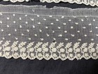 Antique Ivory Tambour Lace Trim Handmade 2pcs 59   l 3 5   w As Is