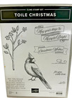 Stampin Up  Toile Christmas Cling Rubber Stamp Set With Emboss Dies