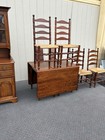 67247 Pennsylvania House Dining Table W  2 Leafs   4 Side Chairs Top 42  X 96 