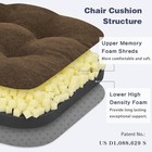 1 Pack Dining Chair Cushion Dark Brown Dual-layer Memory Foam Seat Pad