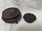 Antique Chinese Carved Wood Display Stands Lot Of 2 Flower Vintage