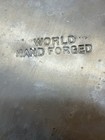         vintage World Hand Forged Hammered Metal Chafing Dish W burner   Lid