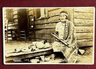 Rppc Native American Cherokee Woman Selling Pottery Undivided Back unposted