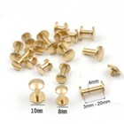 Solid Brass 8mm 10mm Wide Chicago Screws Studs Leather Craft Rivets Binding Book