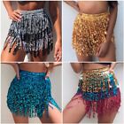 Belly Dance Hip Scarf Sequin Tassel Fringe Waist Wrap Belt Skirt Dancing Costume