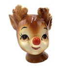 Vintage Lefton Rudolph The Red Nosed Reindeer Salt   Pepper Shakers 4370 Set