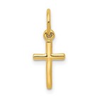 14k Solid Yellow Gold Cross Charm Pendant- 0 7   Dainty 14k Gold Cross - 14k2280