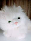 Russ Berrie Nikki White Persian Cat Plush Stuffed Animal Green Eyes   Fluffy