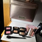 Lancome 10 Pcs  Travel Size Gift Set With Makeup Train Case Bag Great Value