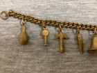 Vintage Cracker Jack Metal Charms Goldtone Bracelet