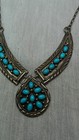 Vintage Native American Navajo  Sterling 925 Turquoise Necklace