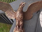 Large Antique Solid Brass Spread Wing Eagle Finial Parade Flag Pole Topper 12 