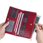 Women Long Leather Wallet Slim Clutch Credit Card Holder Long Bifold Purse Gift