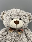 Fao Schwarz 21    Frosted Teddy Bear Plush W  Plaid Brown Bow Tie Stuffed Animal