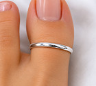 Women s Valentine s Big Adjustable Solid Metal Band Toe Ring 925 Silver