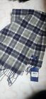 Woolmere  Of Scotland Navy Grey 100  Lambswool Scarf Warm Tartan Soft 25  160 Cm