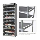 Shoe Rack 10 Layers 9 Shelf Shoes Standing Cabinet Storage Organizer Dustproof